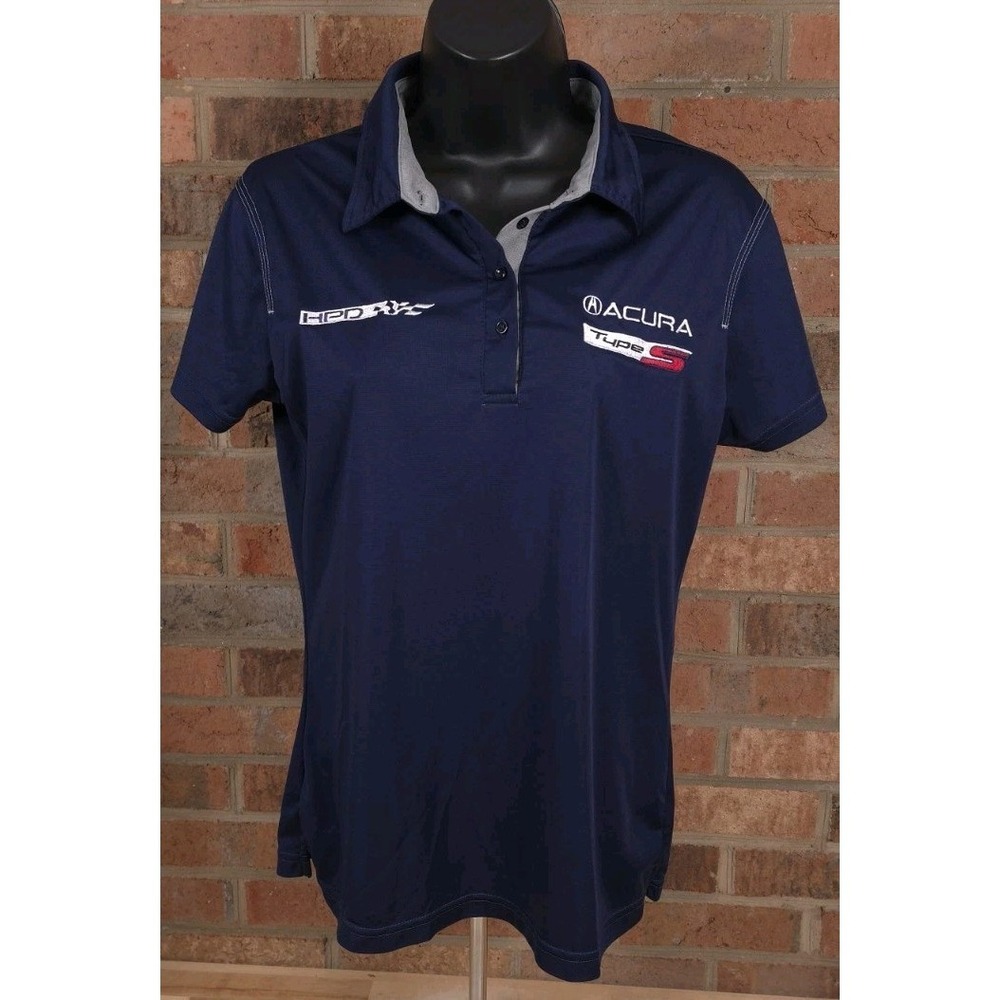 Acura Type S HPD Racing Motorsports Embroidered Womens Medium Polo Shirt Blue